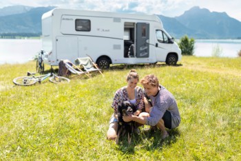 Mcrent RV with a dog