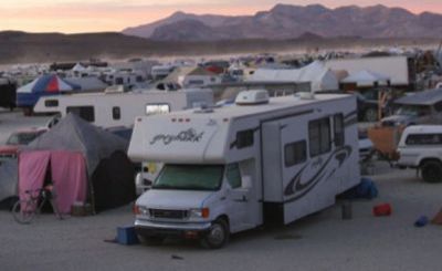 With the camper to Burning Man
