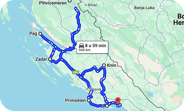 Example itinerary overview Example itinerary overview