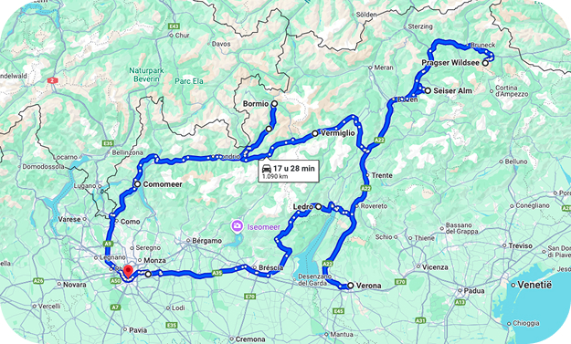 Example itinerary Northern Italy