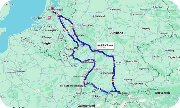 Example route Netherlands Germany Example route Netherlands Germany